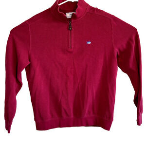 Southern Tide 1/4 Zip Sweater Men's Medium Burgundy 100% Cotton Nautical Preppy